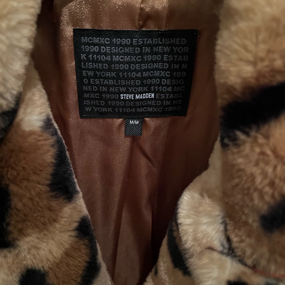 Steve Madden Leopard Faux Fur Coat